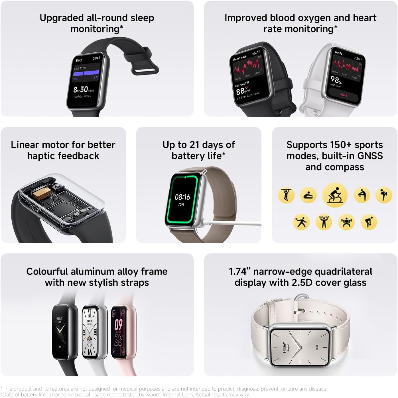 Detalle 2 de Xiaomi Smart Band 9 Pro Obsidian Black – 150+ sports modes, GPS & compass, 5ATM waterproof fitness tracker