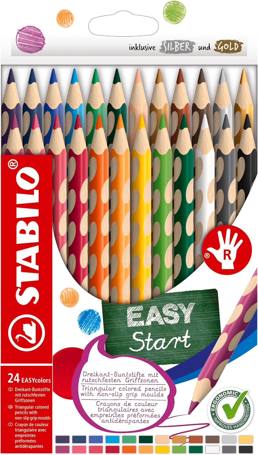 Detalle de STABILO EASYcolors Matita colorata Ergonomica per Destrimani - Astuccio 24 colori