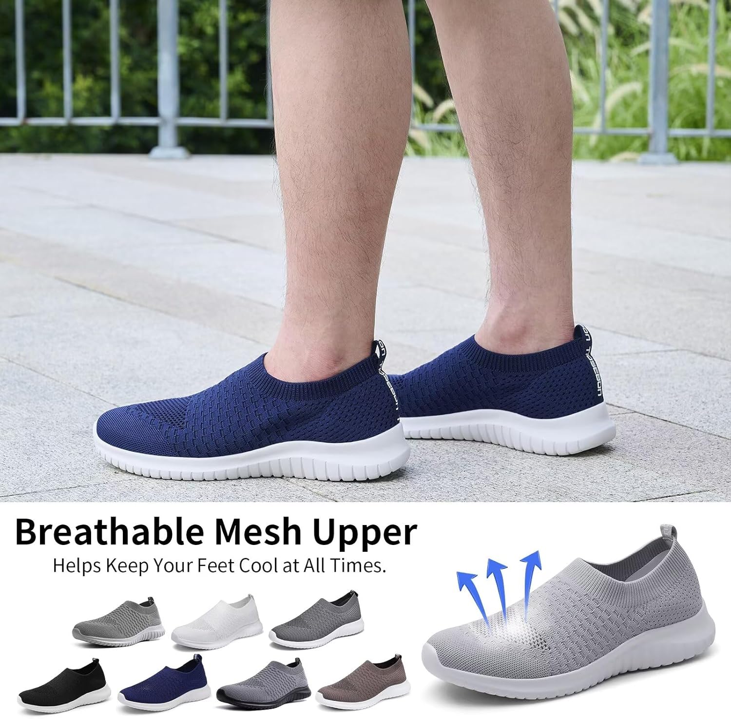 Thumbnail 1 de TIOSEBON Men's Slip-on Trainers: Lightweight, Breathable Road Running Shoes