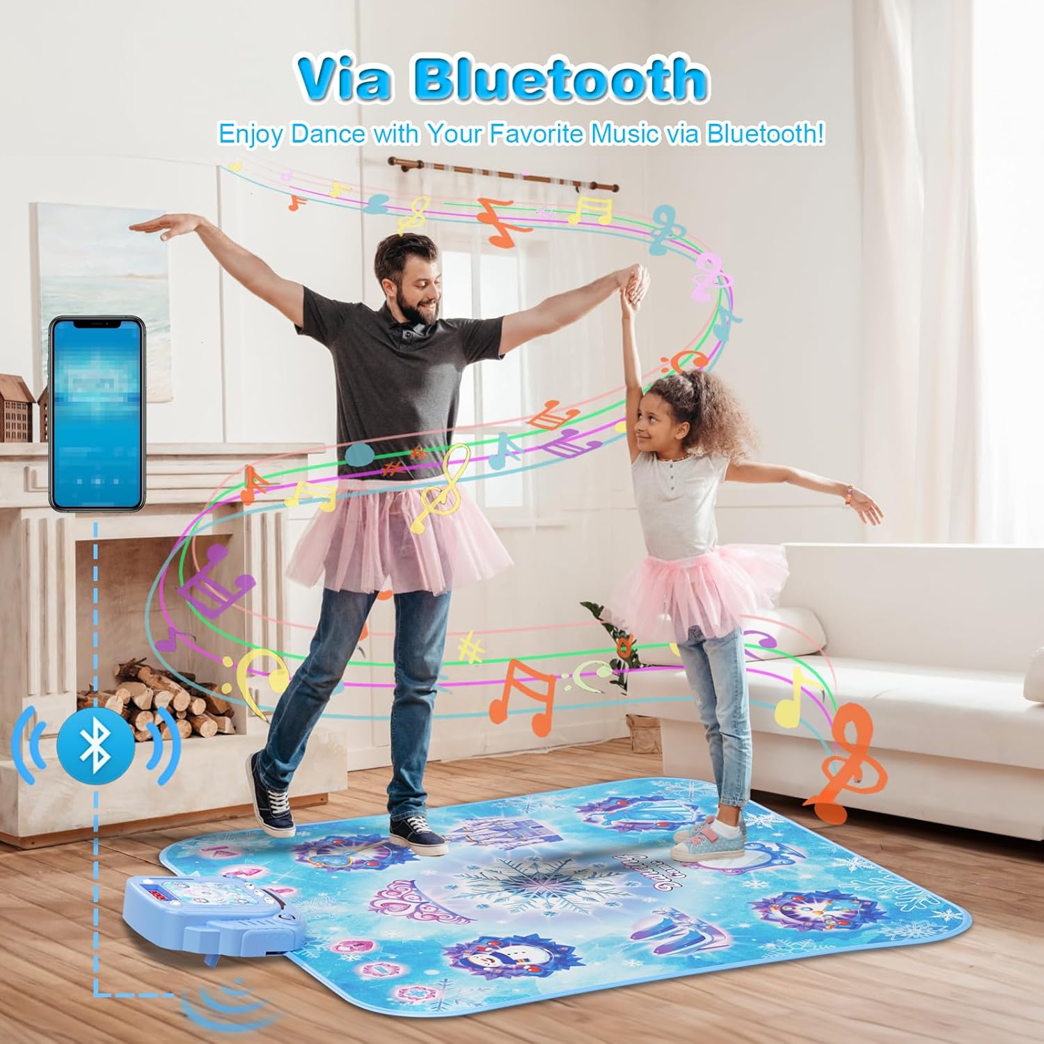 Thumbnail 3 de Surelect 8-Button Frozen Electronic Dance Mat (Bluetooth Music Game) for Girls Ages 3–12