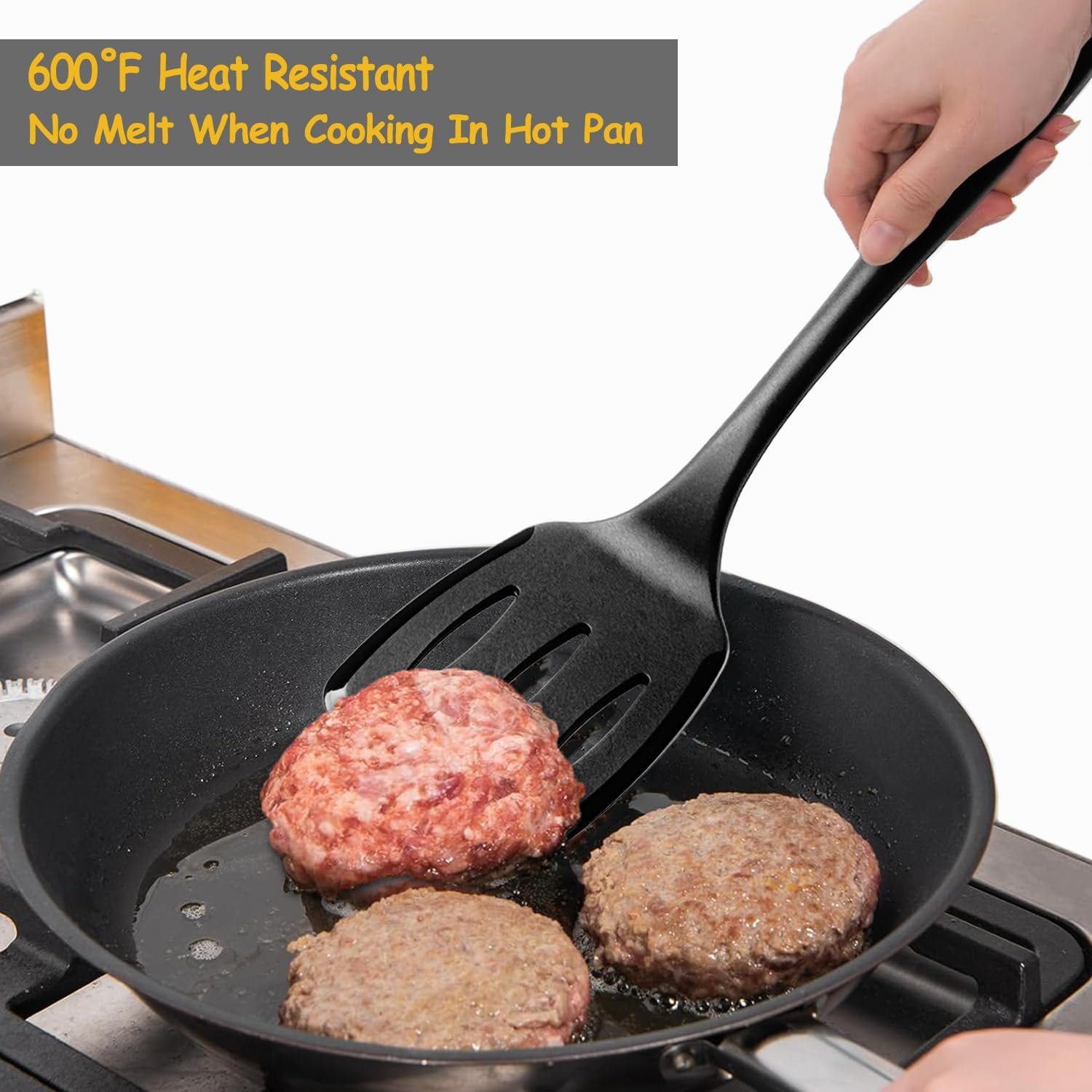 Thumbnail 5 de 600°F Silicone Spatula Turner Set, 4-Pack