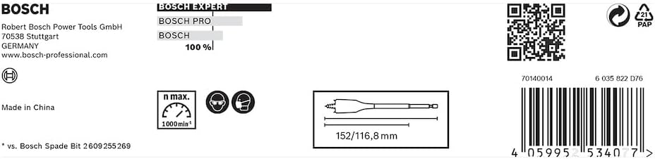 Detalle de Bosch EXPERT Self Cut Speed Spade Drill Bit Set (6 Stück) 13–25 mm