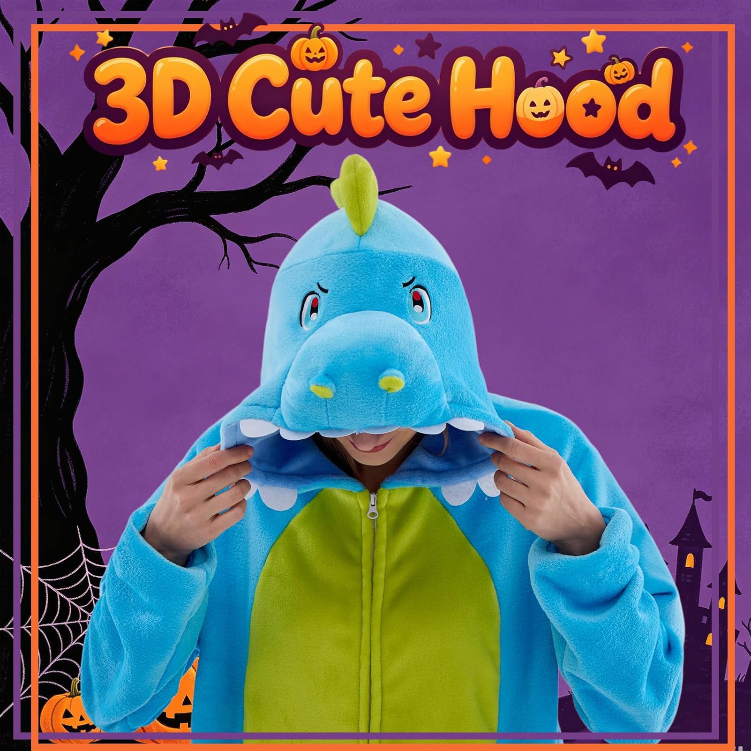 Detalle de Sokliro Adult Animal Onesie Pajamas, Unisex One-Piece with Hood and Pockets