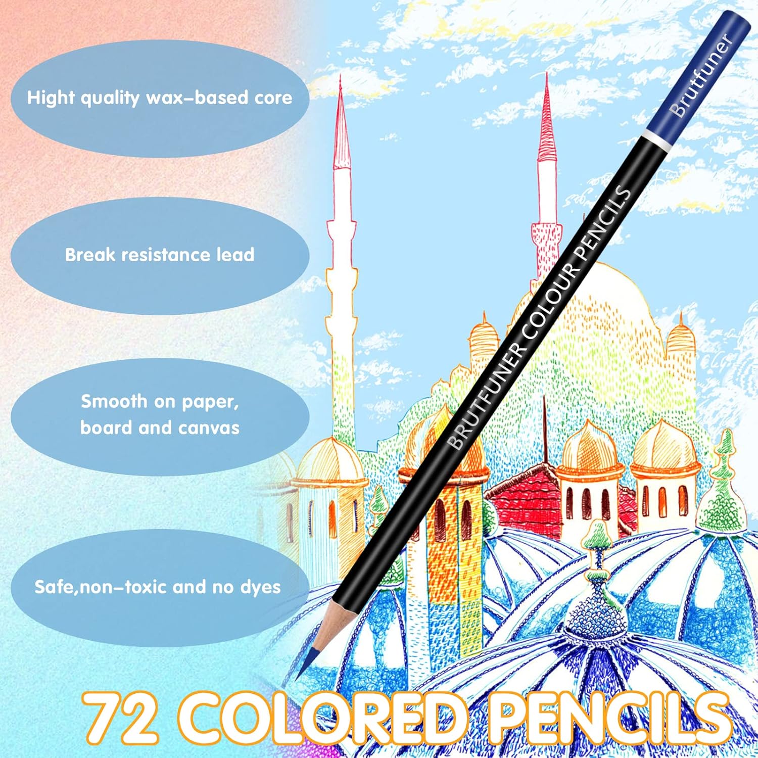 Thumbnail 1 de Melifluo 72 colouring pencils set for artists 🎨