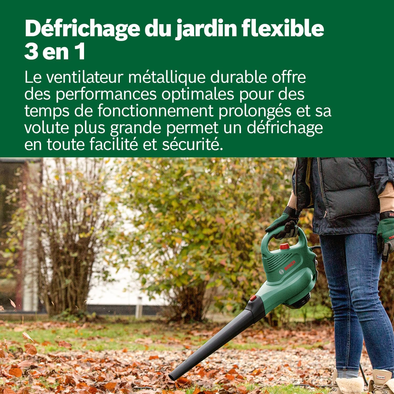 Thumbnail 2 de UniversalGardenTidy 3000 Bosch 3 en 1 : aspirer, souffler et broyer les feuilles