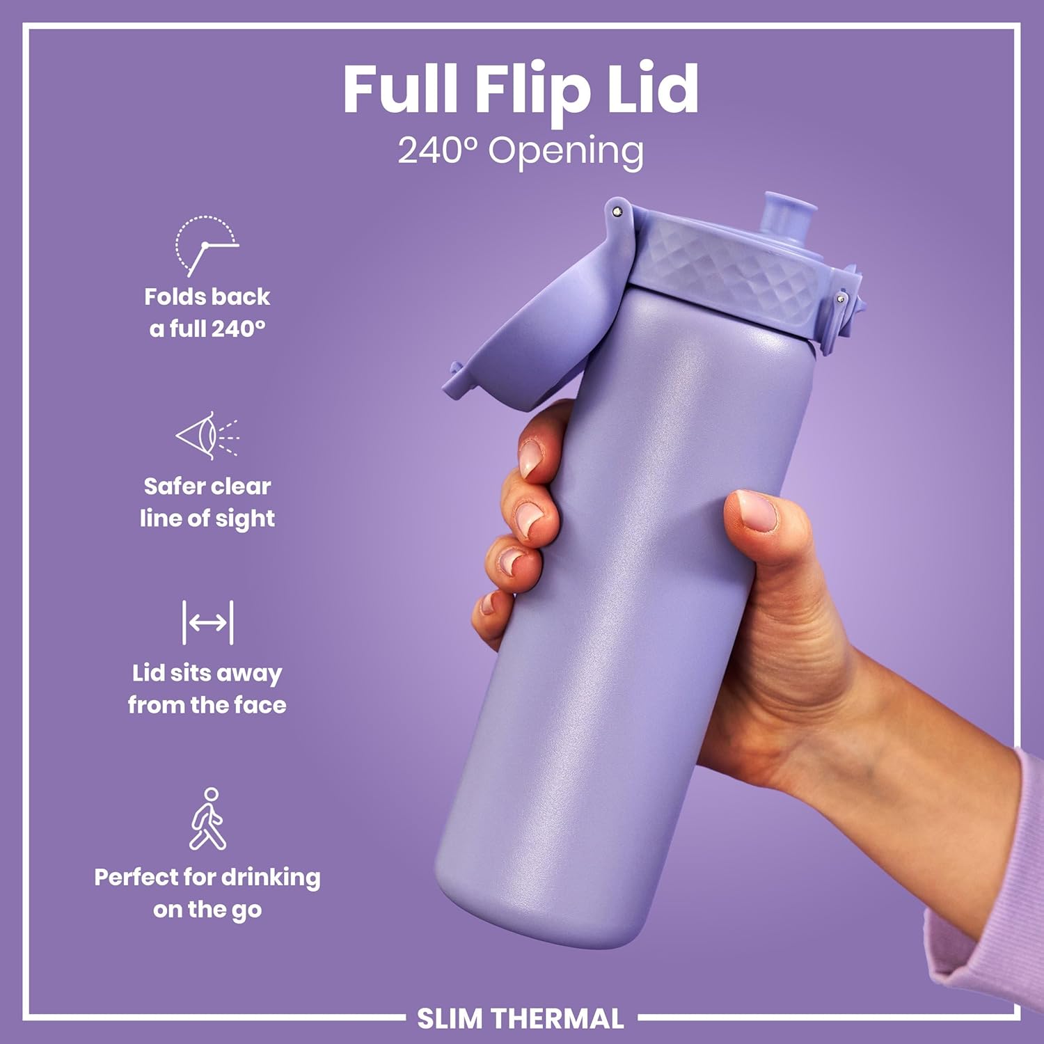 Detalle 2 de ION8 Vacuum Insulated Steel Water Bottle, 500 ml (17 oz) – Leak Proof & Dishwasher Safe