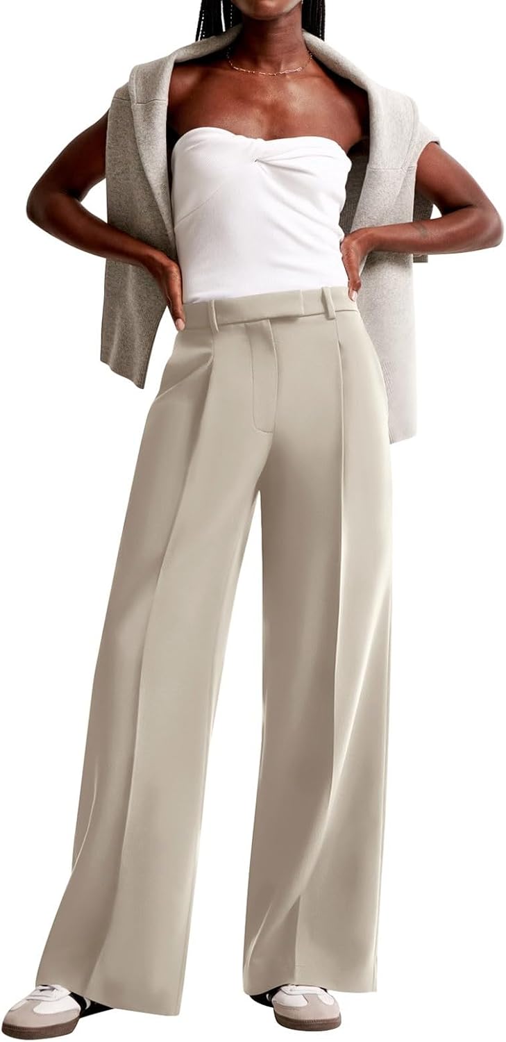 Thumbnail 4 de NIMIN Women Wide Leg Pants High Waisted Business Casual Work Trousers with Pockets
