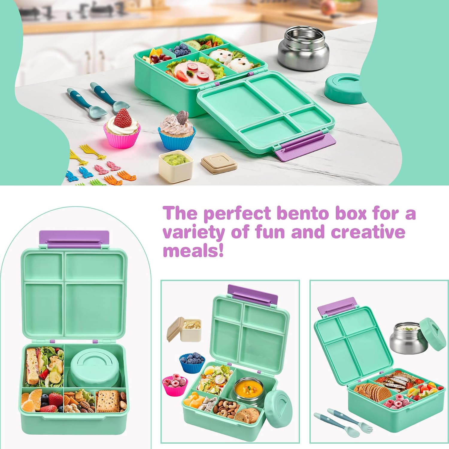 Detalle de Bento Lunch Box Set with 9.5 oz Soup Thermo