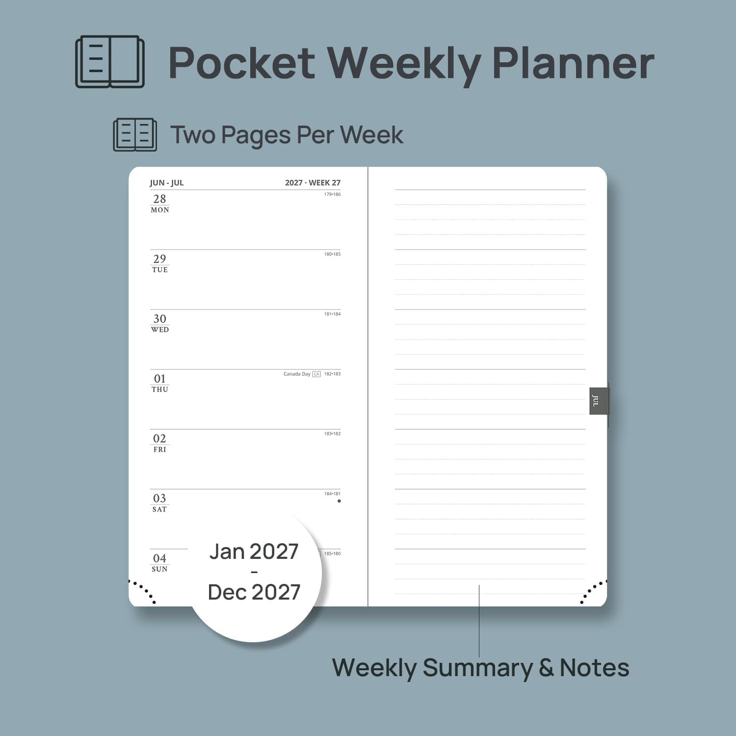 Detalle 2 de POPRUN Pocket Planner, 3.5" x 6.5