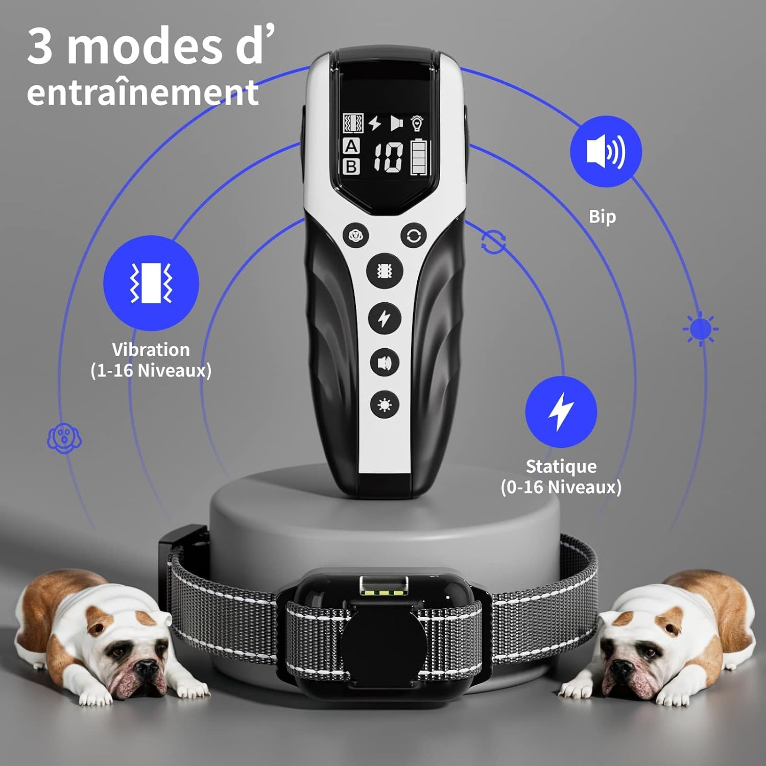 Detalle de Collier Dressage Chien avec Télécommande – Le Plus Petit et Léger, Étanche IPX7, pour Chiots et Grands Chiens