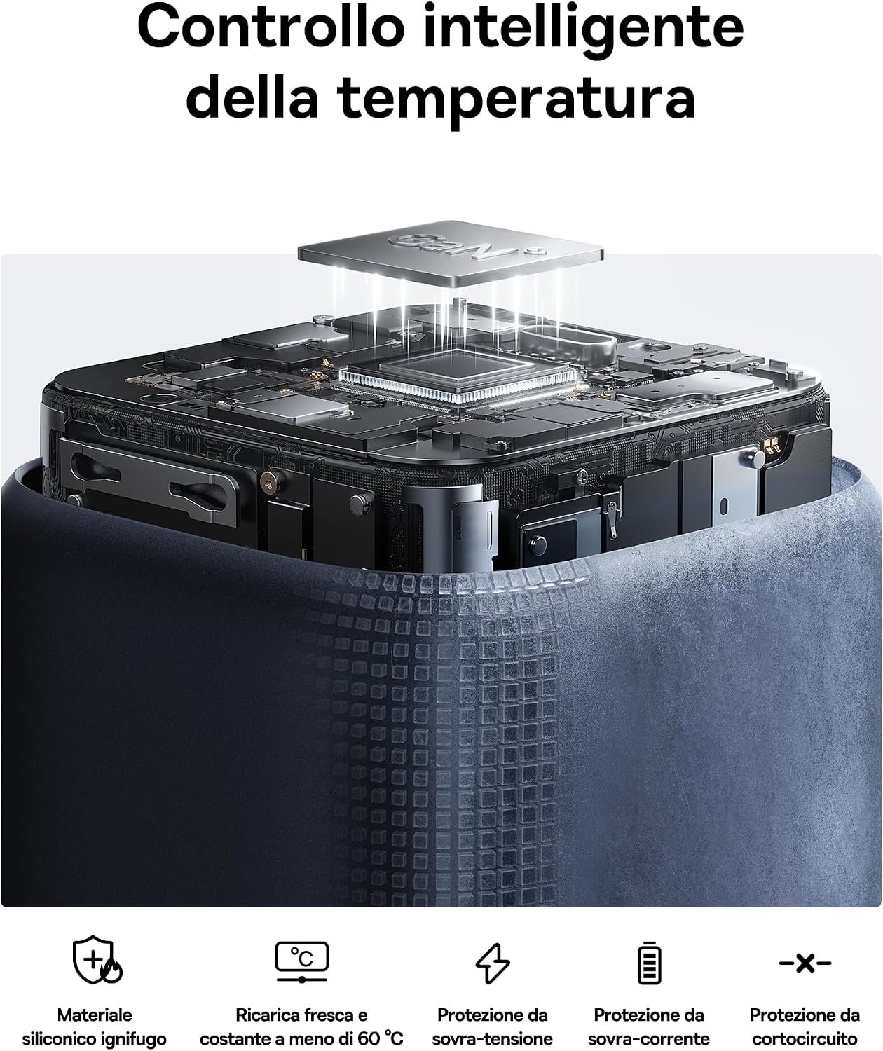 Detalle de Baseus Caricatore USB-C 45W in confezione da 2 con GaN PPS PD