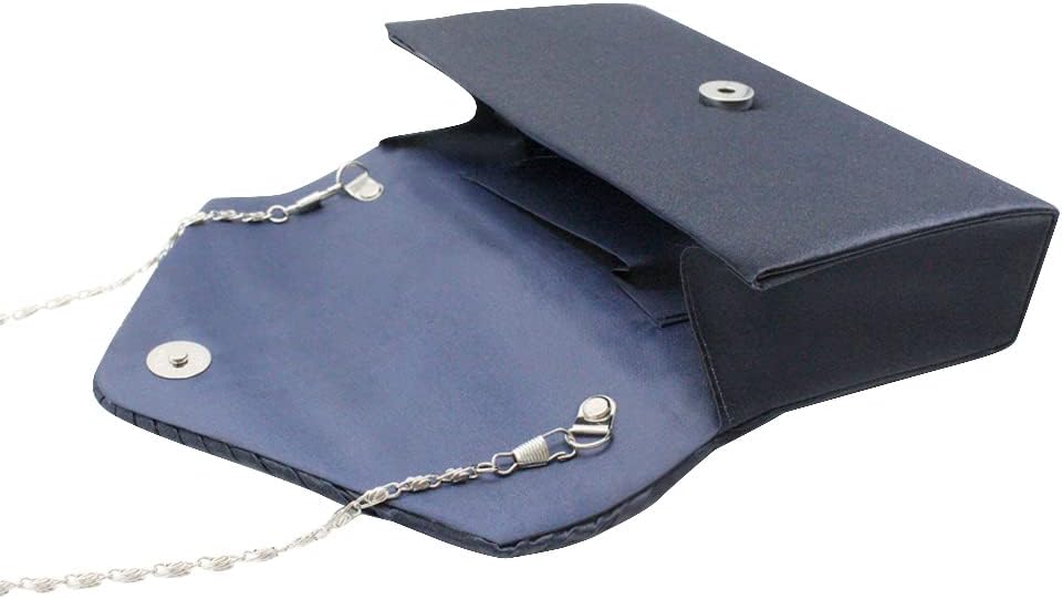 Detalle de Wocharm Satin Diamante Clutch Bag: Evening Classic for Weddings, Proms and More