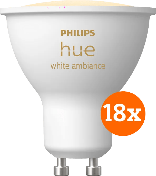 Detalle de Philips Hue White Ambiance GU10 18er-Pack