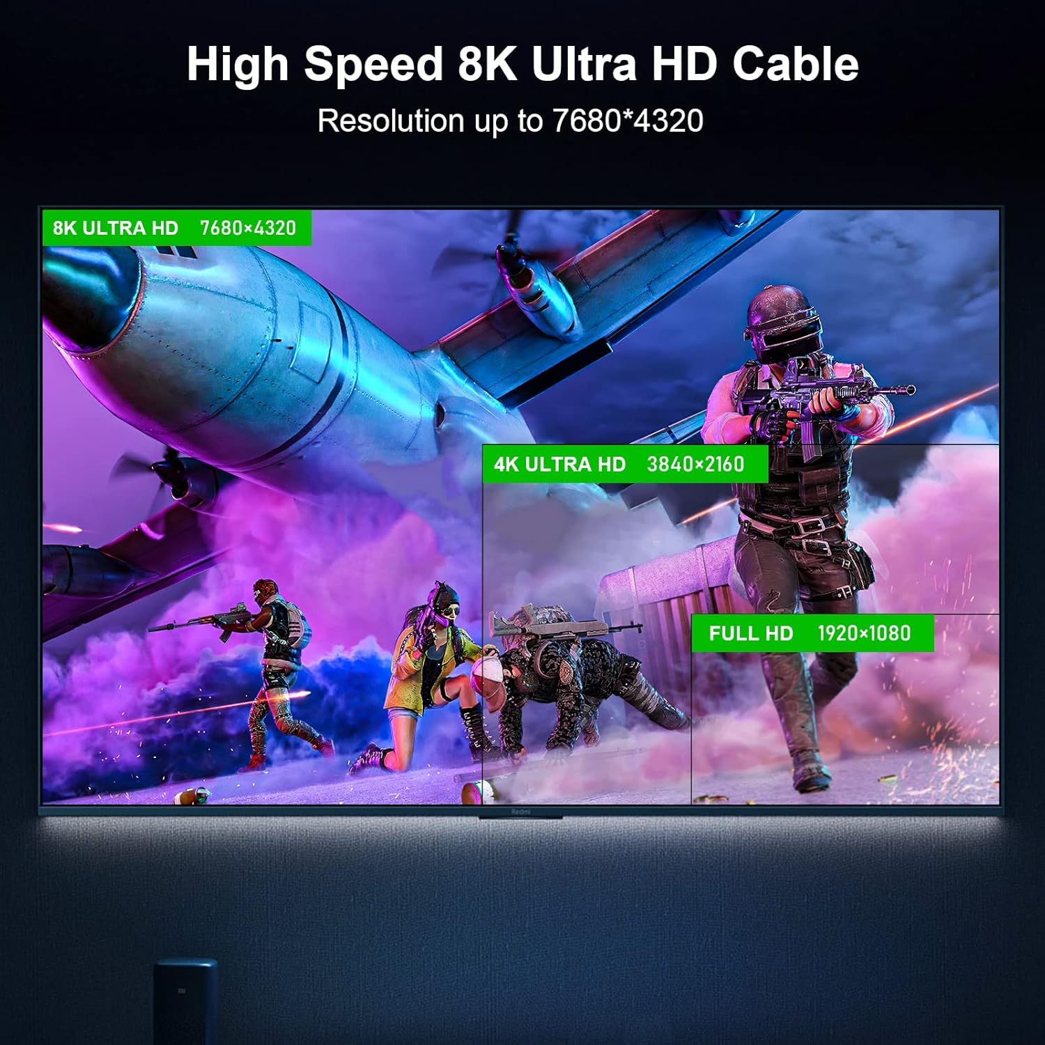 Thumbnail 4 de FIBBR 8K HDMI Fibre Optic Cable 7.5m (HDMI 2.1, 48Gbps) for 8K@60Hz and 4K@120Hz/144Hz