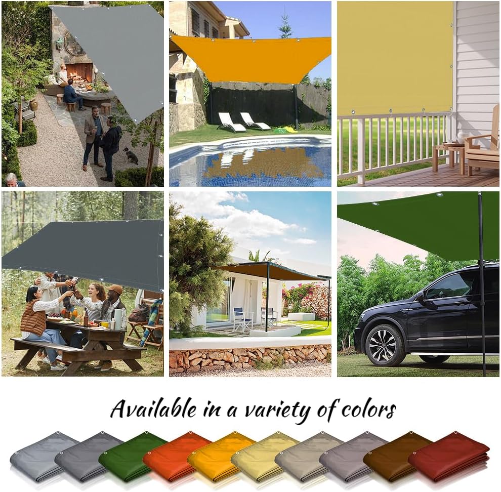 Thumbnail 5 de Oneshlee Voile d’ombrage rectangulaire imperméable 4 × 5 m gris clair – protection UV 95% avec œillets