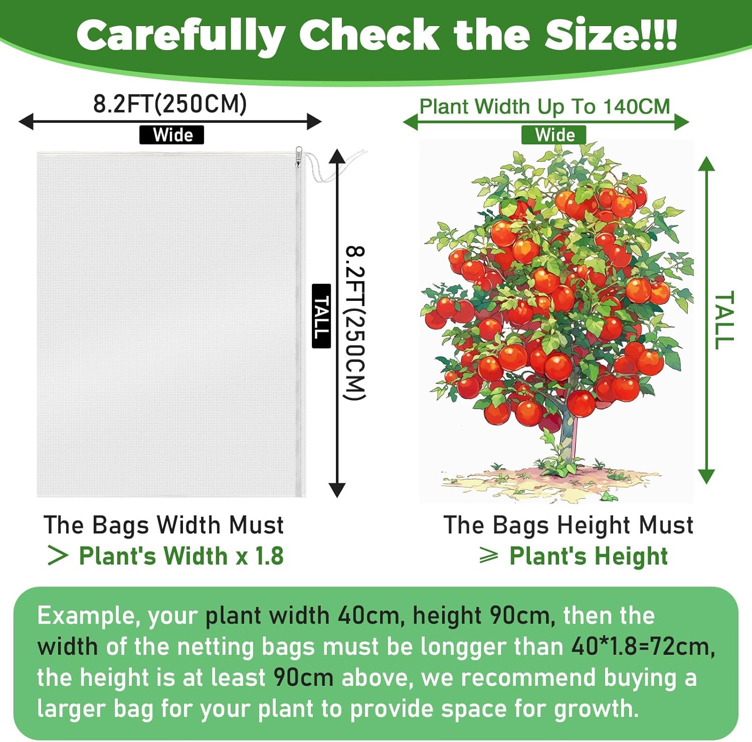 Thumbnail 6 de Bird Netting for Fruit Trees – 250x250cm (8.2x8.2ft) Fruit Tree Netting by OZMI