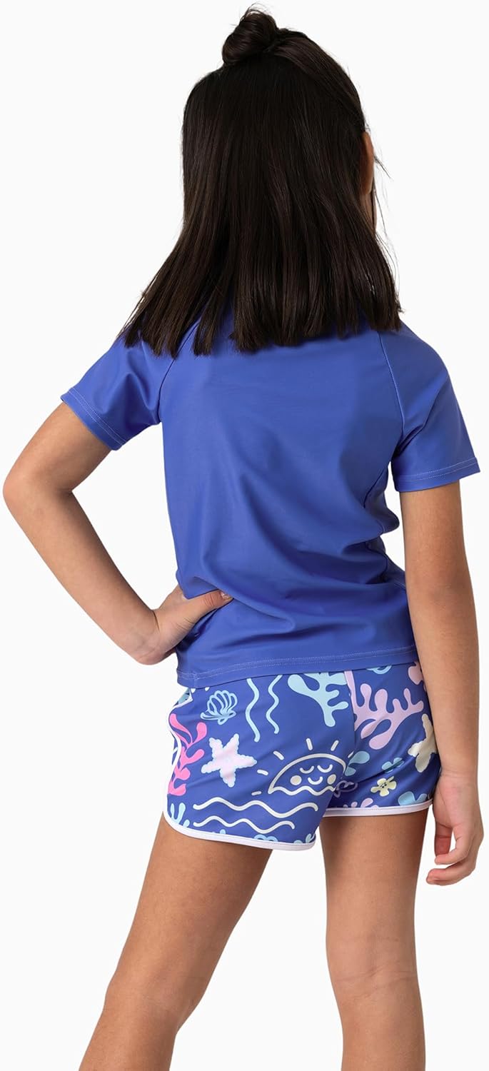 Detalle de Disney Frozen Elsa Two-Piece UPF 50+ Quick-Dry Rash Guard Swim Set for Girls