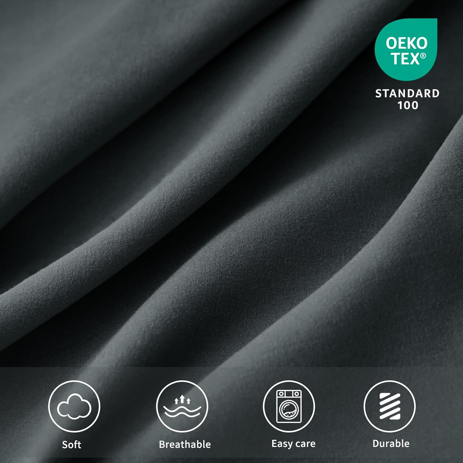 Thumbnail 3 de Tifschlaf Super King Fitted Sheet Deep Fit – Dark Grey, 16-Inch Deep Pocket, 183x200cm
