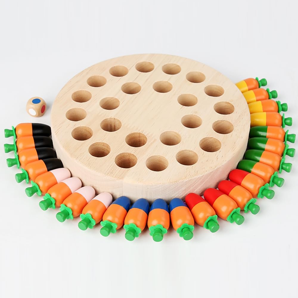 Detalle 2 de EACHHAHA Montessori giocattolo scacchi in legno per memoria