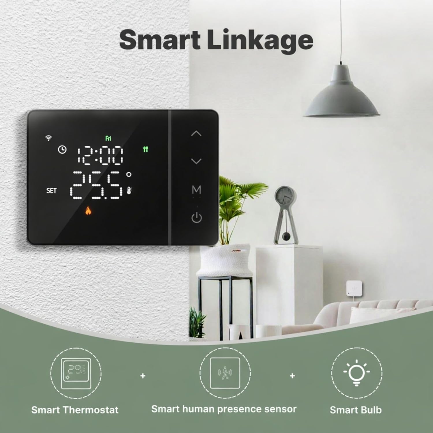 Thumbnail 1 de Termostato WiFi 503 a Batteria Nero – Controllo indipendente per Caldaie a Gas, montaggio parete o incasso