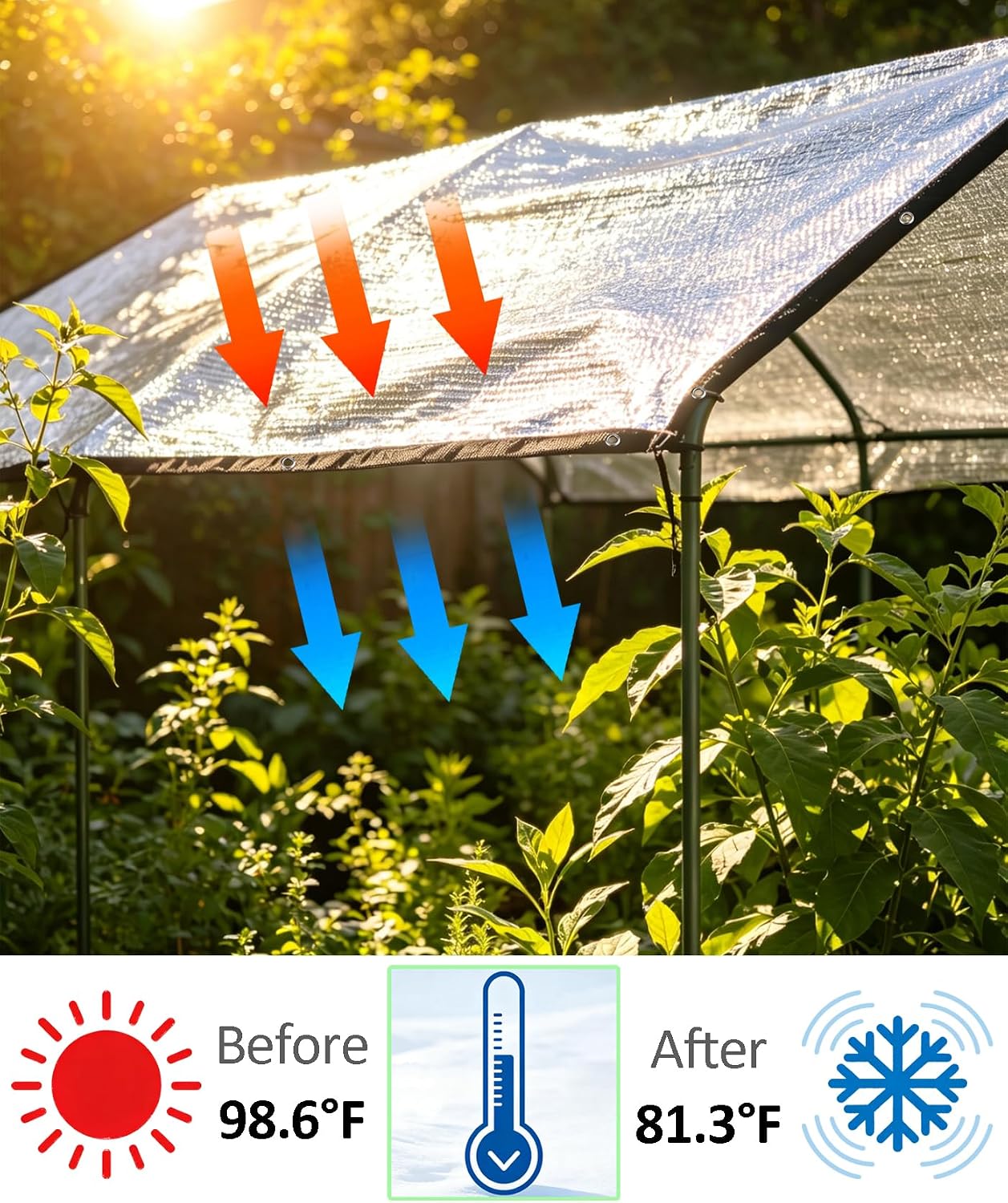 Detalle 2 de Reflective Shade Cloth 10 x 10 ft