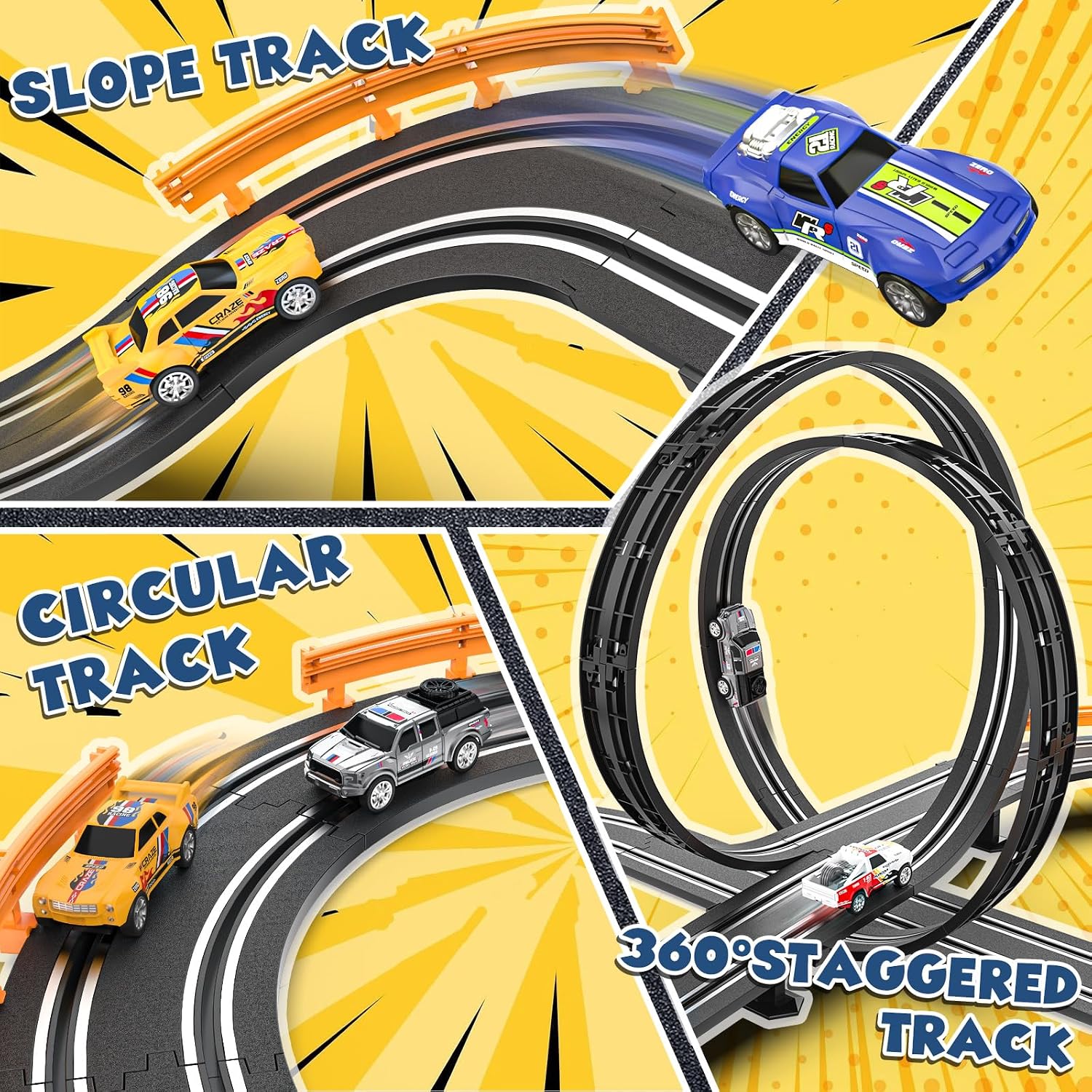 Thumbnail 3 de Slot Car Race Track Set 4 cars, Ages 6–12