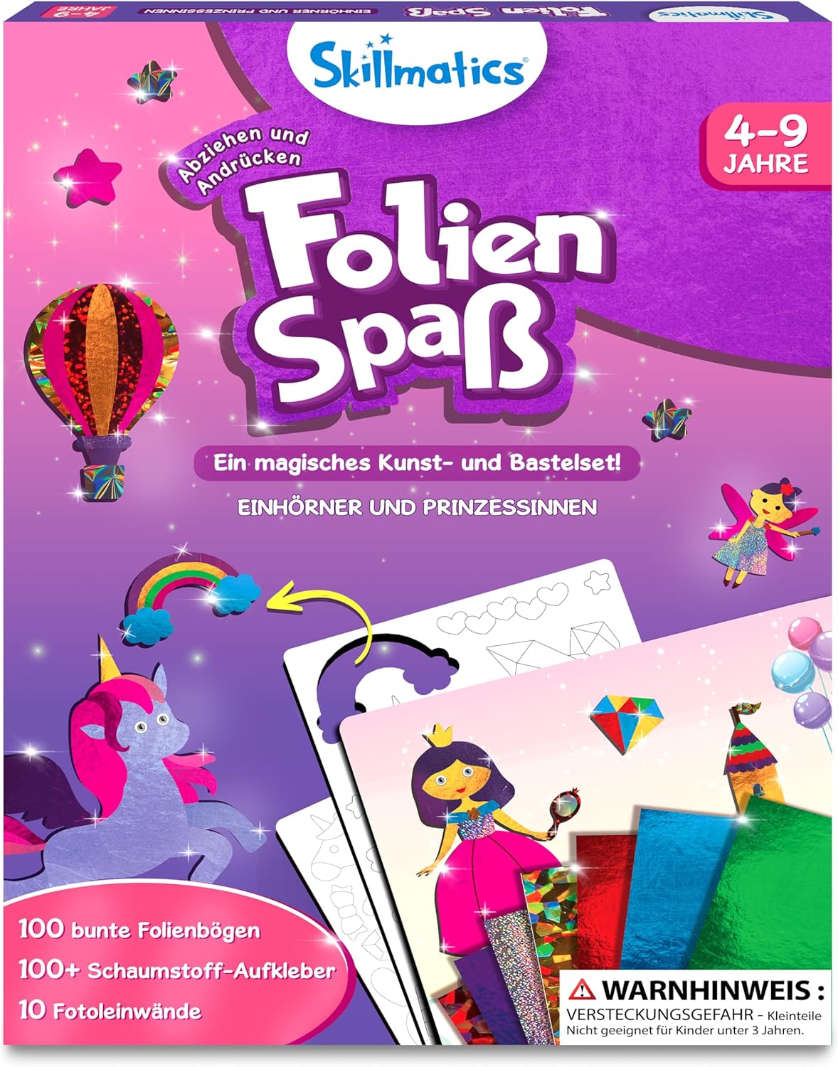 Detalle de Skillmatics Folienspaß: Einhörner & Prinzessinnen – Schmutzfreie Bastelaktivität für Kinder 4–9 Jahre