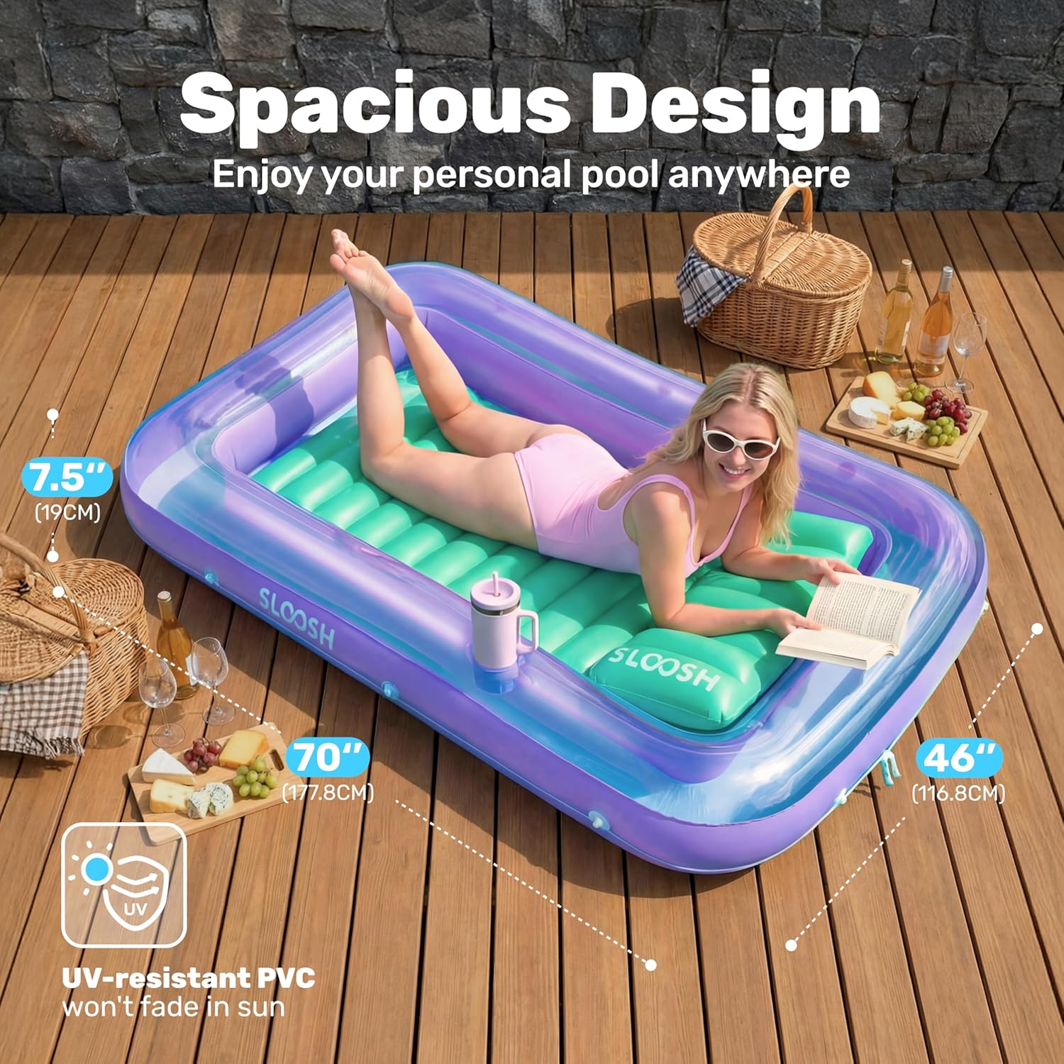 Detalle 2 de SLOOSH 70" Inflatable Tanning Pool Lounger