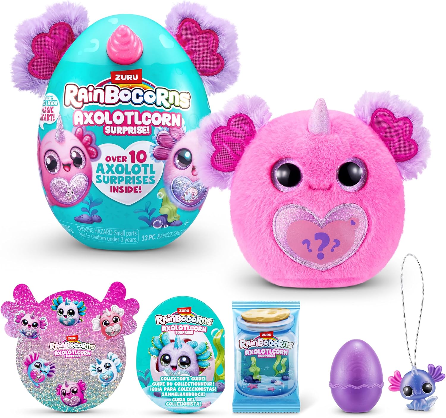 Detalle de Rainbocorns Axolotlcorn Surprise di ZURU (GILLDA) – peluche da collezione con uovo e 10 sorprese