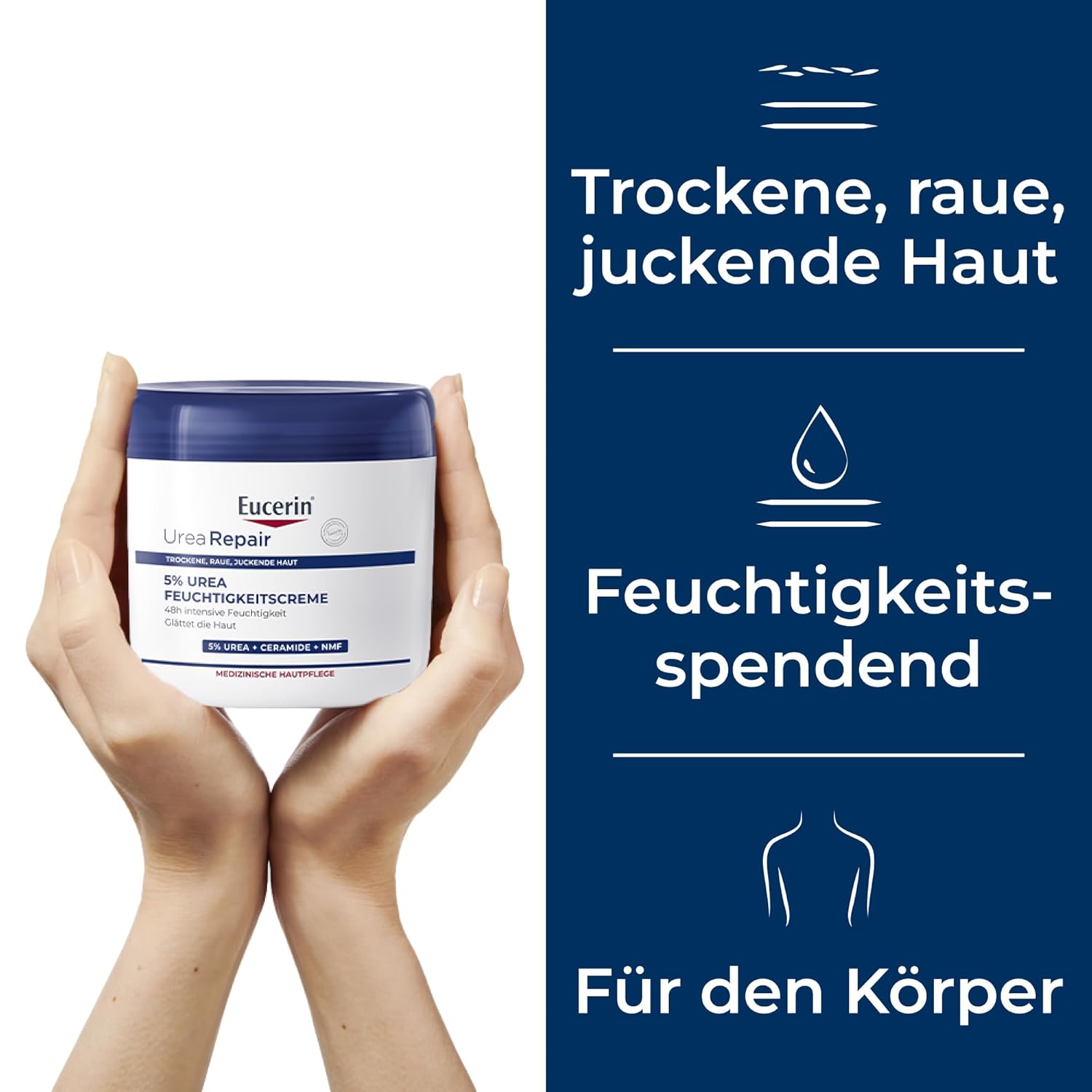 Thumbnail 2 de Eucerin UreaRepair 5% Urea Feuchtigkeitscreme (450 ml) – Körperlotion für sehr trockene Haut