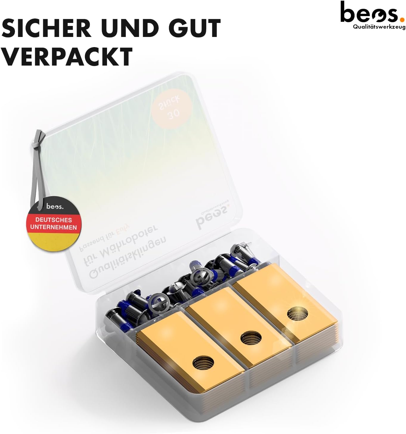 Thumbnail 6 de BEOS 30x Premium Titan Ersatzmesser & Schrauben – kompatibel mit Eufy Mährobotern