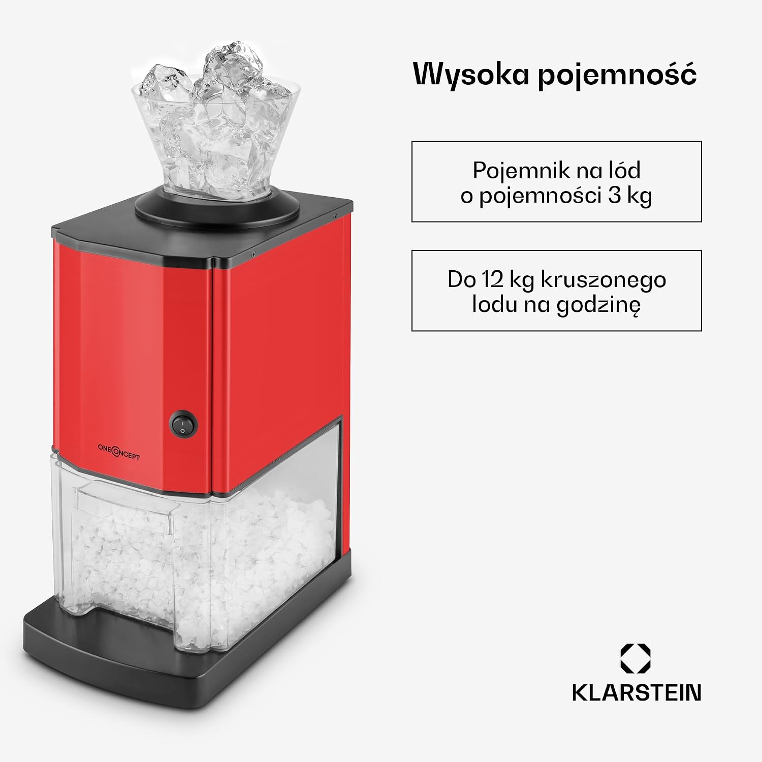 Detalle de OneConcept Icebreaker – elektryczna kruszarka do lodu 3,5 l ze stali nierdzewnej