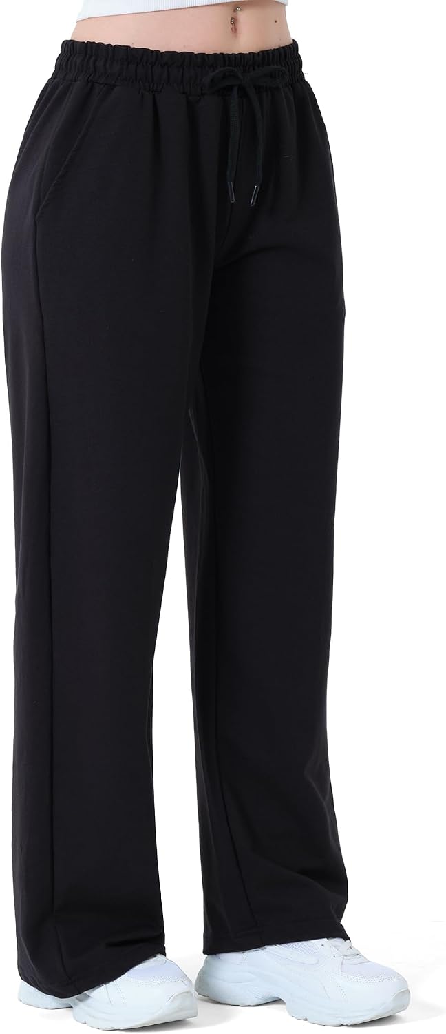 Detalle de Smith & Solo joggingbroek voor dames van katoenmix met hoge taille en wijde pijpen