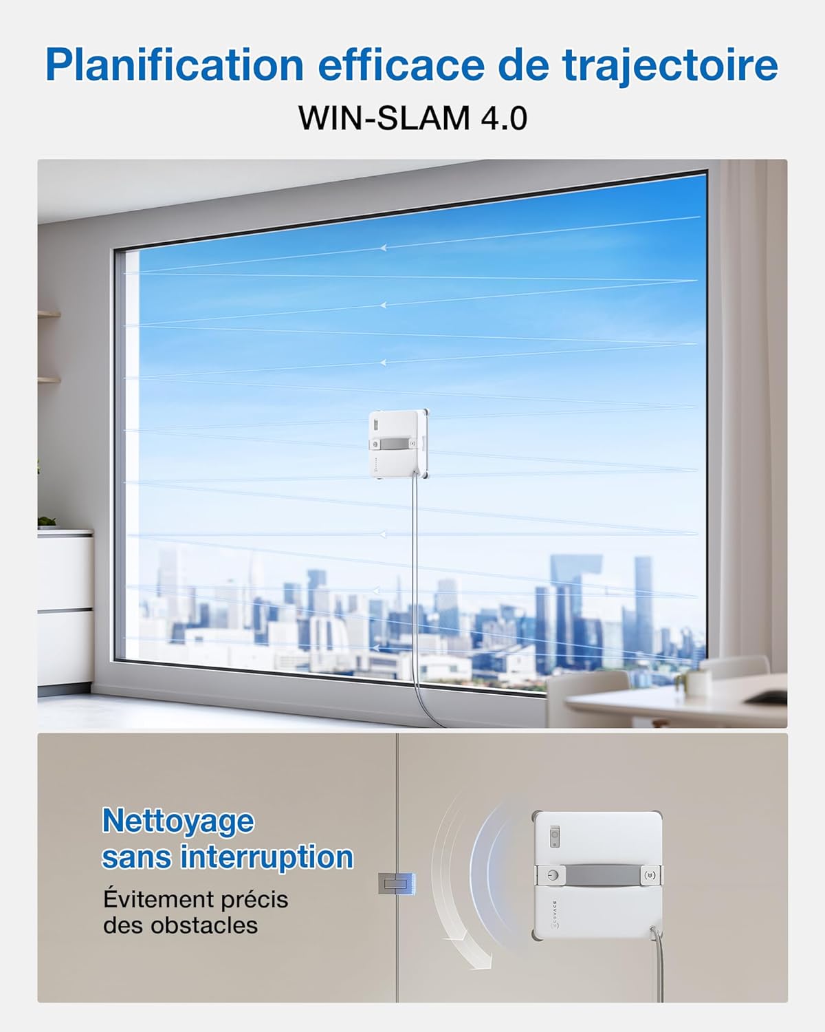 Thumbnail 6 de ECOVACS WINBOT Mini 2 — Robot Nettoyeur de Vitres ultra-mince, navigation intelligente et sprays ultrasoniques