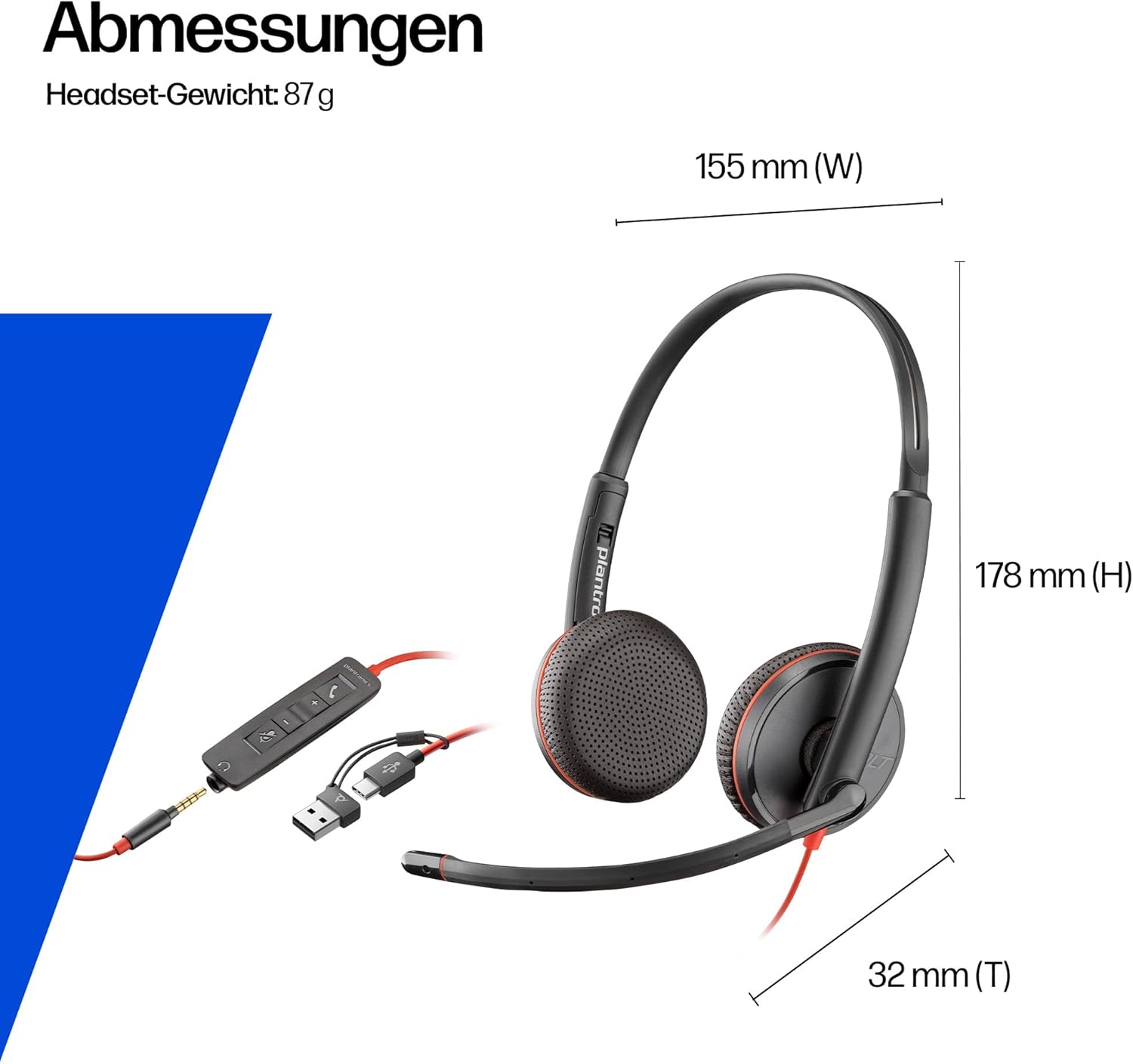 Thumbnail 5 de Poly Blackwire 3225 Headset für Büro
