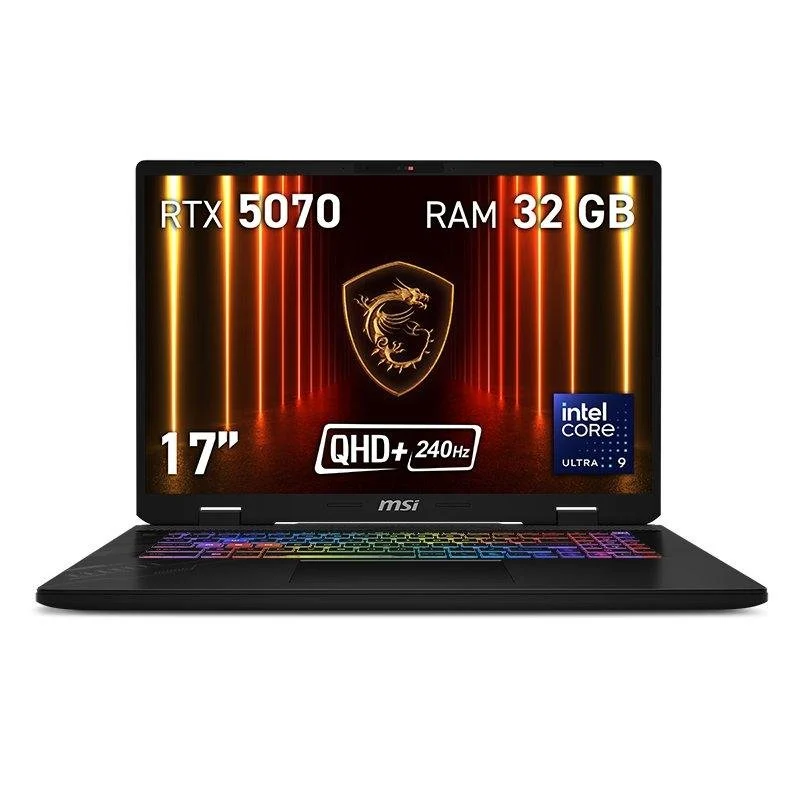 Detalle de MSI Crosshair 17 HX AI D2XWGKG-064XESNN: Portátil gaming extremo con RTX 5070 y Core Ultra 9