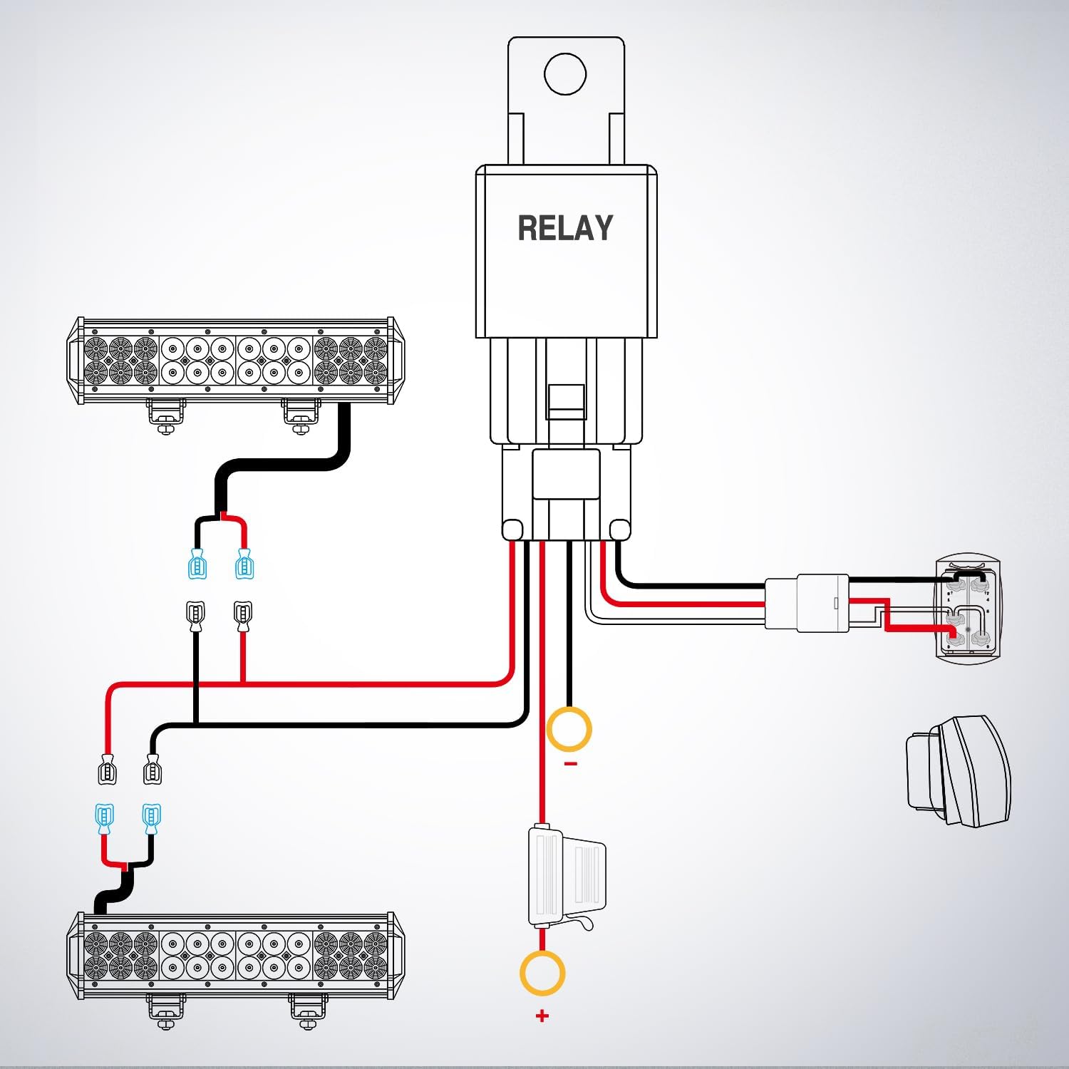 Detalle de Nilight 10013W NI-WA07 LED Light Bar Wiring Harness Kit with 5-Pin Rocker Switch (12V)