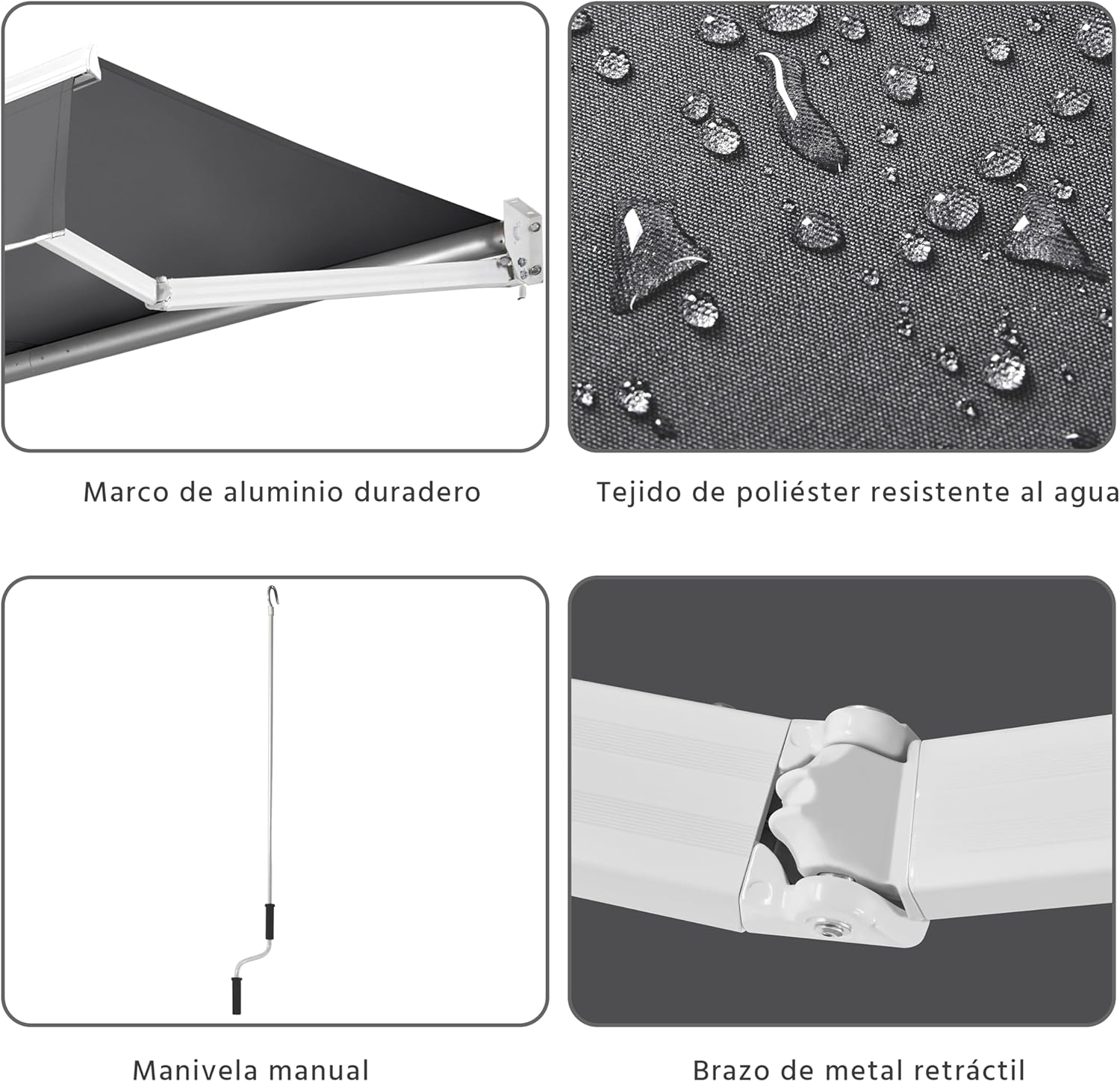 Thumbnail 3 de Yaheetech Toldo Retráctil 250x200cm para terraza