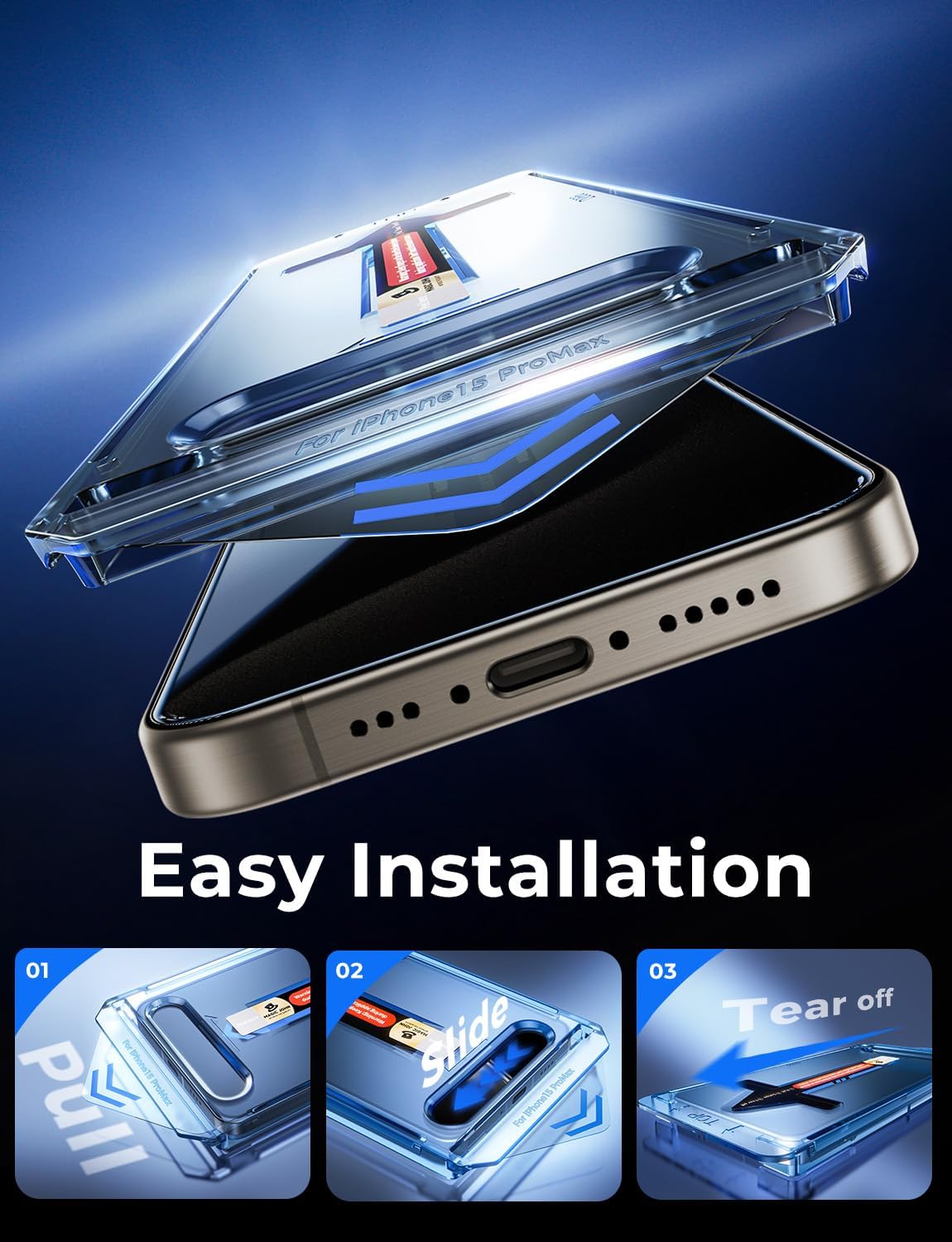 Detalle 2 de MAGIC JOHN iPhone 15 Pro Max privacy glass 2-pack