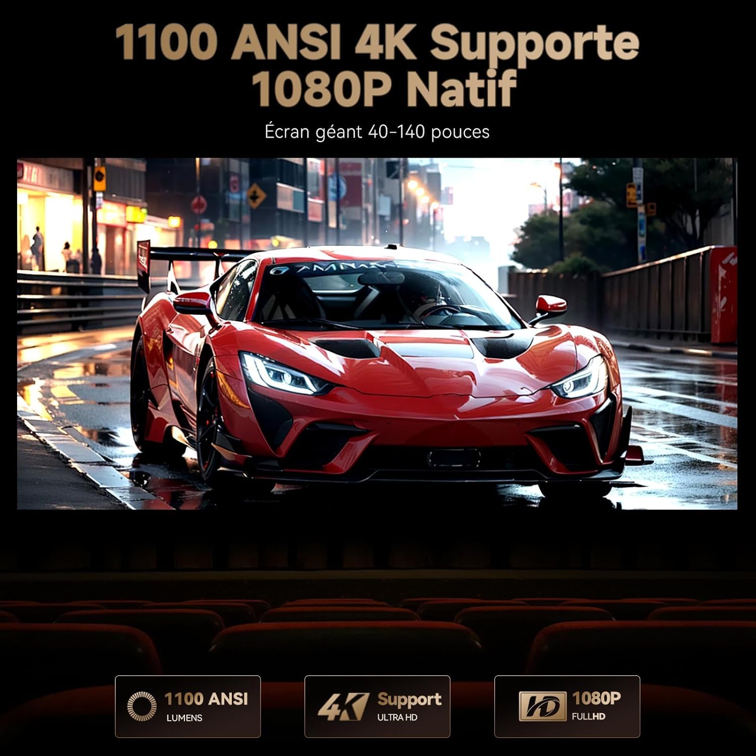 Thumbnail 1 de WANBO X5 Pro Vidéoprojecteur 4K 1100 ANSI