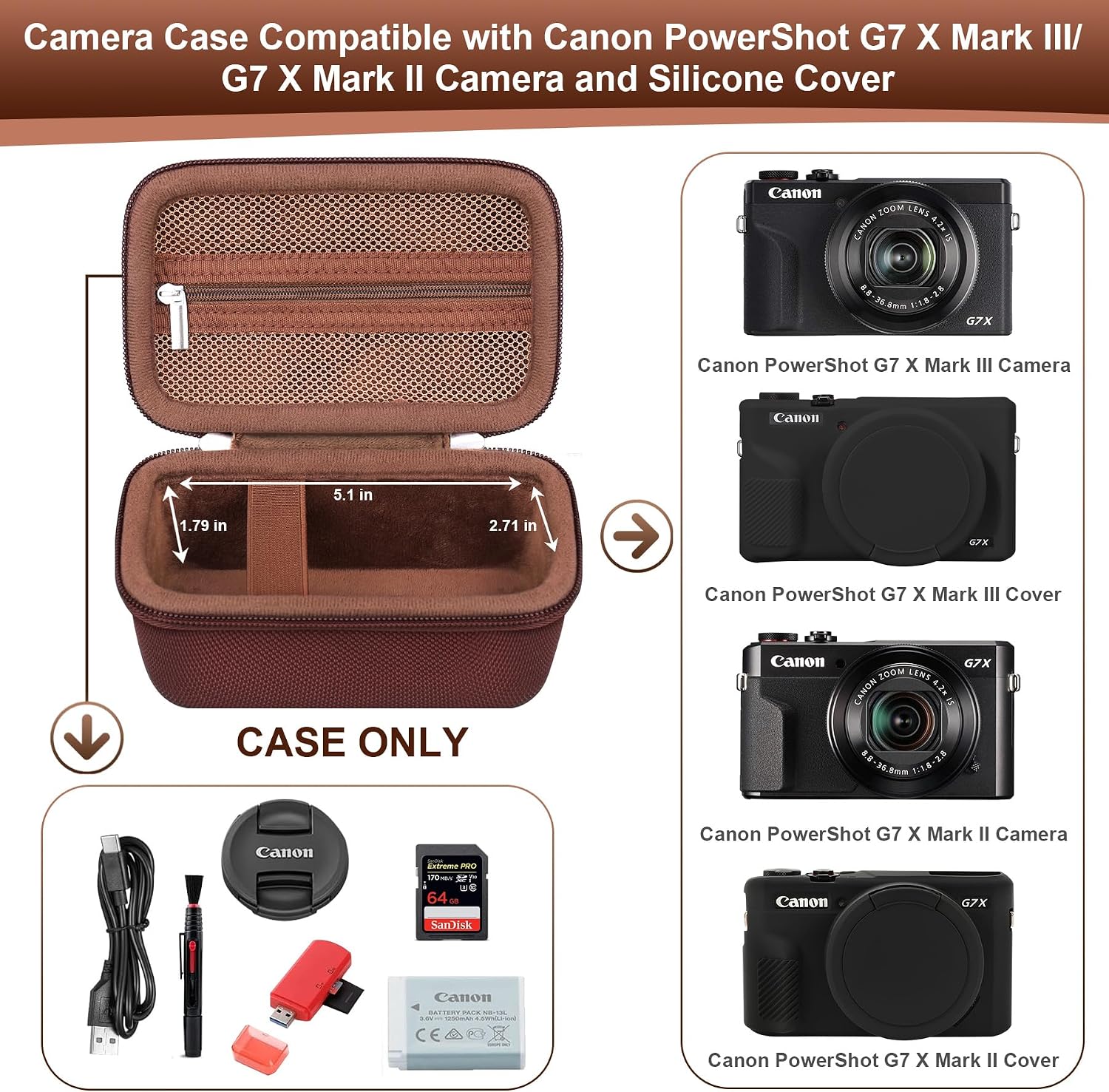 Thumbnail 2 de RAIALL Camera Case for Canon PowerShot G7 X Mark III / G7X Mark II
