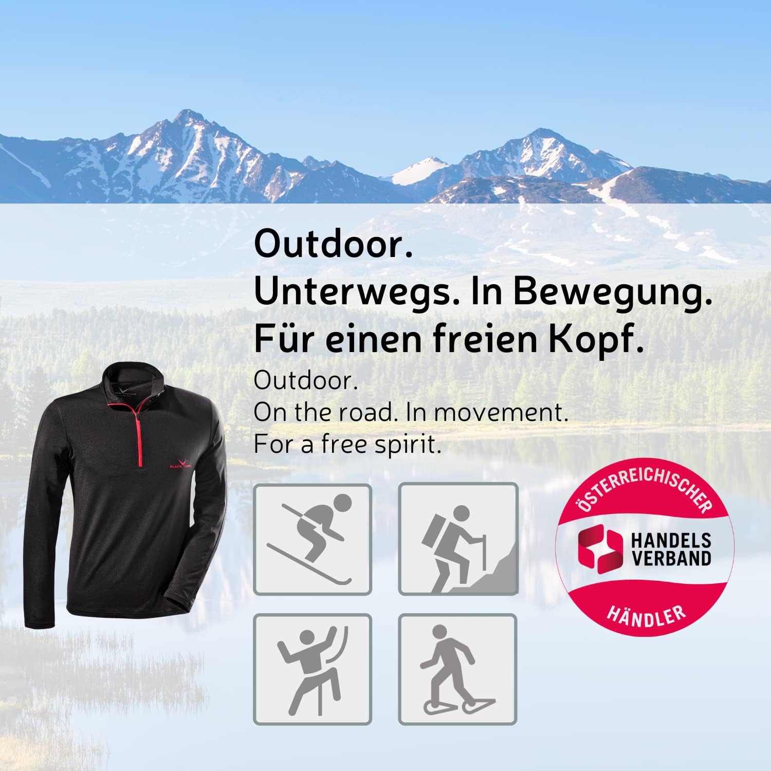 Detalle 2 de Black Crevice – Maglietta da Uomo: comfort, traspirabilità e versatilità per outdoor