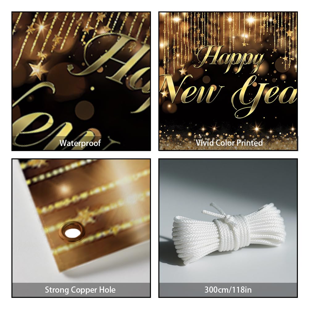 Detalle de CRAFTYMELODY New Year banner, polyester