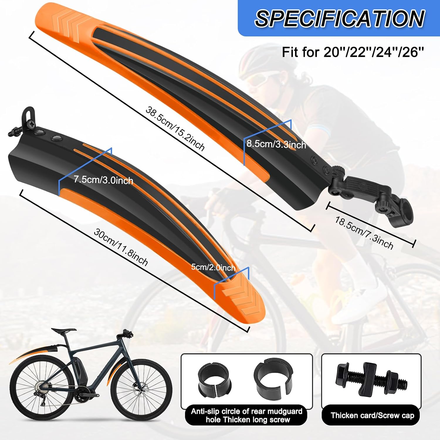 Thumbnail 1 de Ledeak Bike Mudguard Set – Portable Adjustable Front & Rear Fenders for 20–26 Inch Bikes