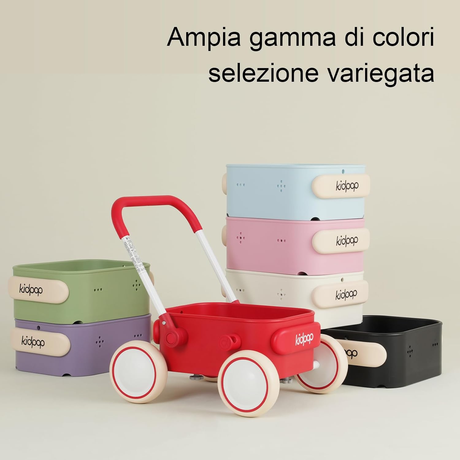 Thumbnail 5 de Kidpop PULA girello e carrello per bambini 6-18 mesi, rosso, portata 15 kg