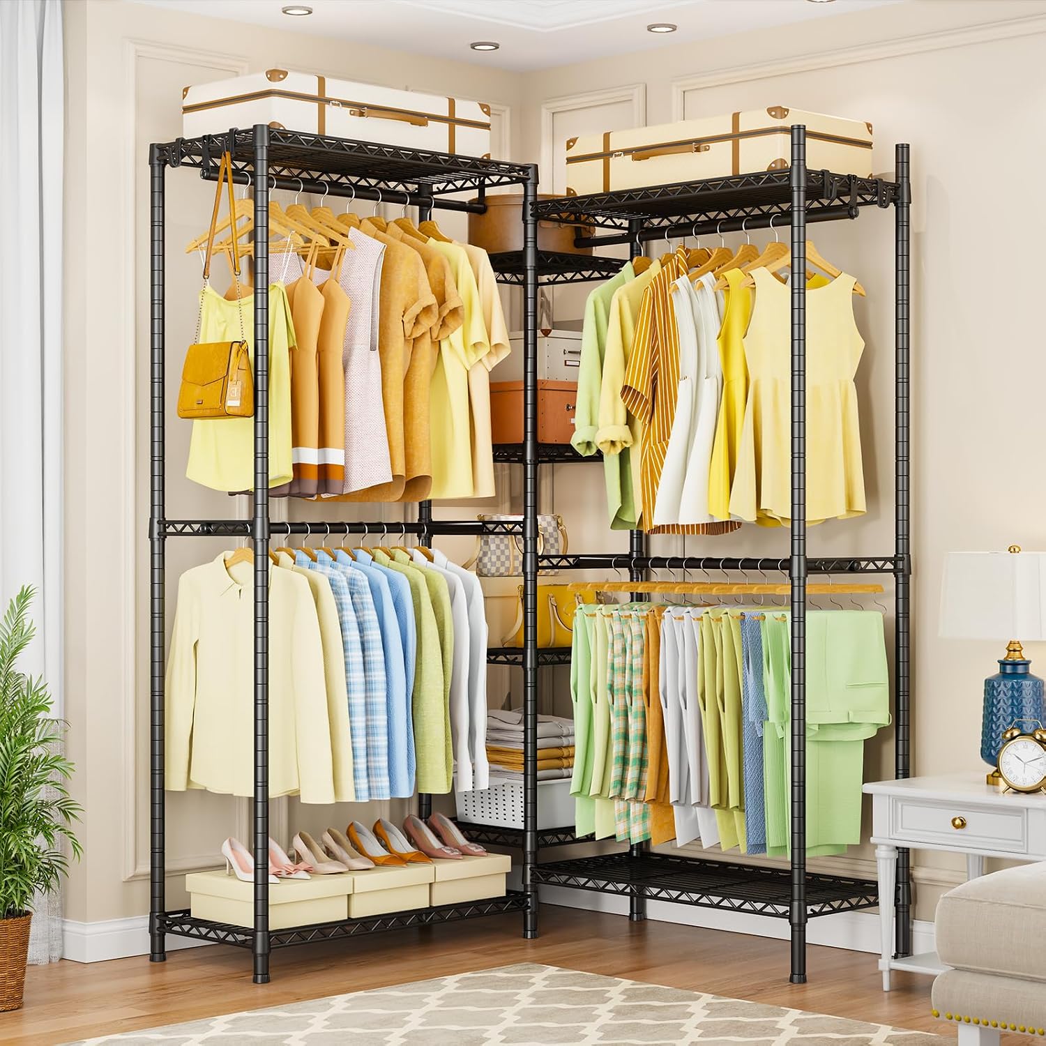 Thumbnail 3 de Ulif E4 UHK0103B Garment Rack with Adjustable Shelves and 4 Hanging Rods