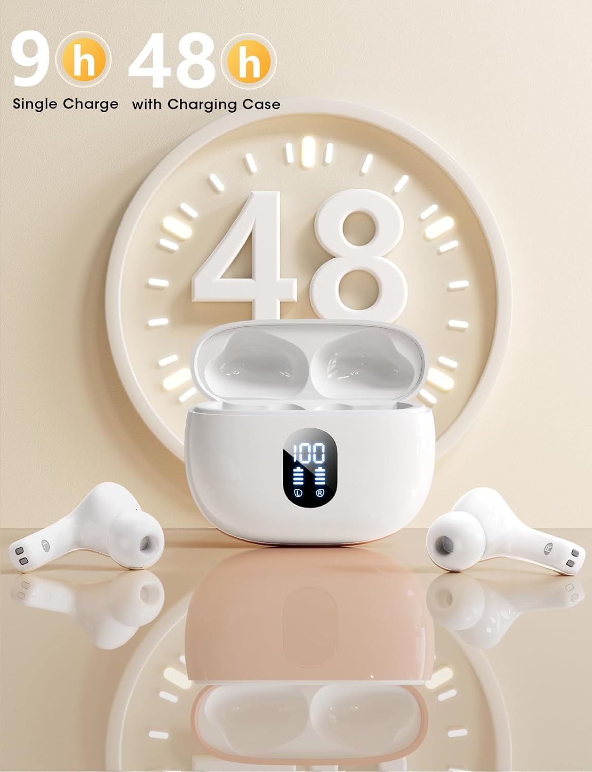 Detalle de Wireless Earbuds with Hi-Fi Bass and ENC Dual Mics for Clear Calls