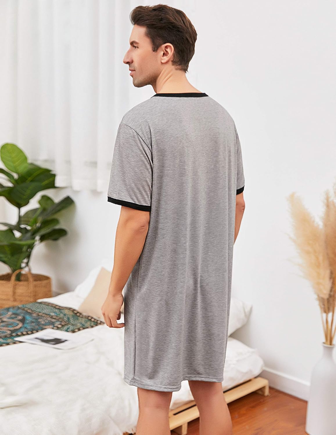 Detalle 2 de Enjoyoself Pyjama-Nachthemd Herren aus Baumwolle 30