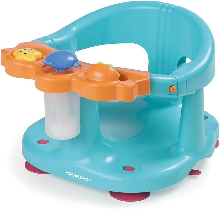Detalle de Foppapedretti Seggiolino Da Bagno Tuffetto 30x38.5x24.5 cm, per Bambini fino a 13 kg, arancio-azzurro