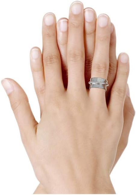 Thumbnail 3 de Les Poulettes Bijoux - Bague Argent 925 Tube Martelé et son Anneau Mobile